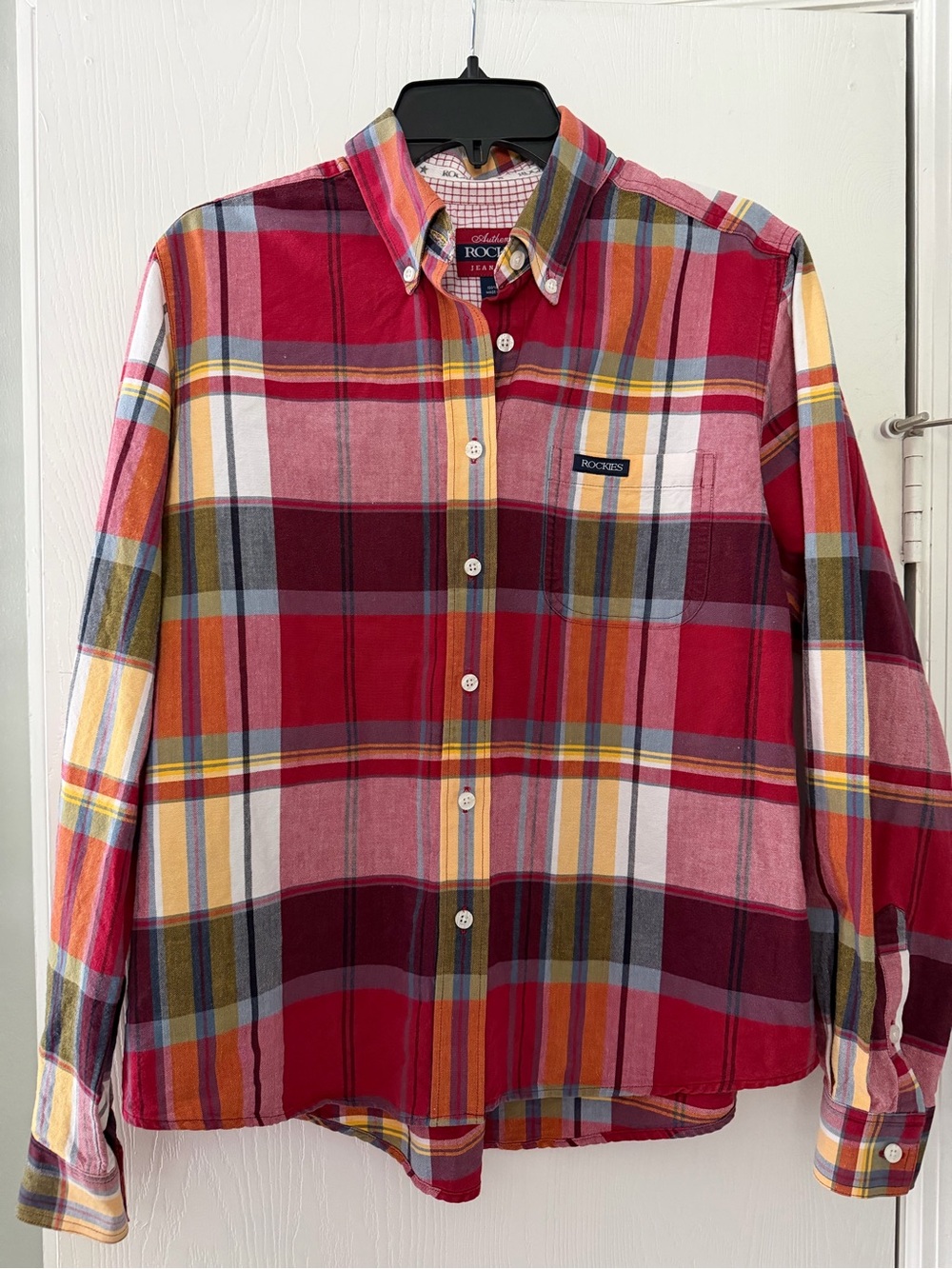 Authentic Rockies Jeanswear Red Plaid Button-Down Shirt Men’s Size L